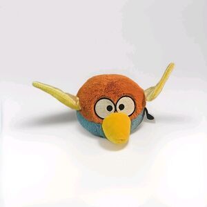 Angry Birds Space 6 Inch Plush Lightning Bird Orange Blue Round Toy 2 Tags!